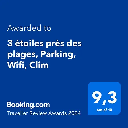 3 Etoiles Pres Des Plages, Parking, Wifi, Clim Sauvian